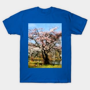 Spring - Geese Under Flowering Tree T-Shirt